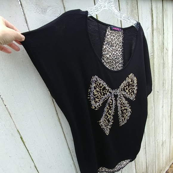 Annabelle Tops - 205 Tub - Annabelle U.S.A black and leopard Top 2X